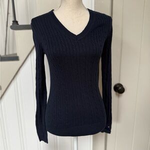 Tommy Hilfiger Deep Blue V-Neck Sweater
